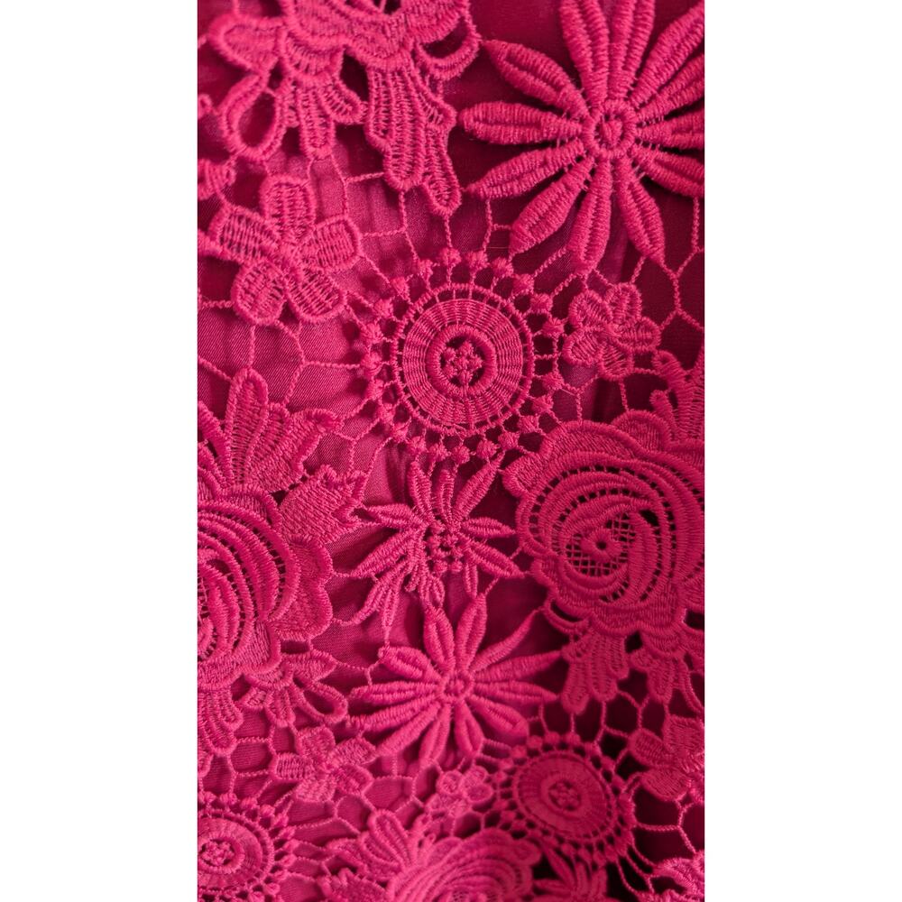 White House Black Market Lace A-Line Dress in Rose Pink - Picture 3 of 5
